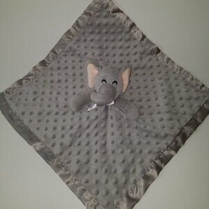 Gray Elephant Lovey Plush Baby Toy Minky Dot Crinkle Ears Pro Goleem